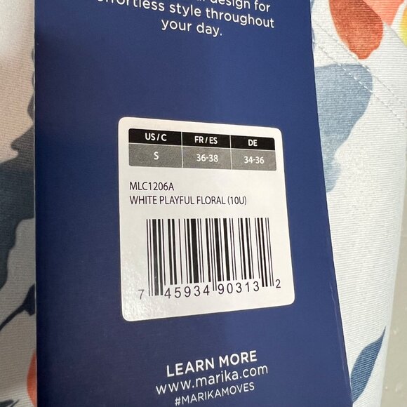 Marika Mid Calf Capri Legging‎ Size S Floral Cell Pocket 22" Inseam NWT - Picture 2 of 8